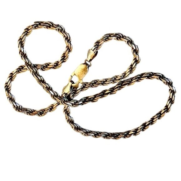 Aurafin Italy Sterling Silver 925 Braided Chain Lobster Clasp 18" - Picture 7 of 11